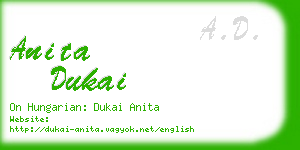 anita dukai business card